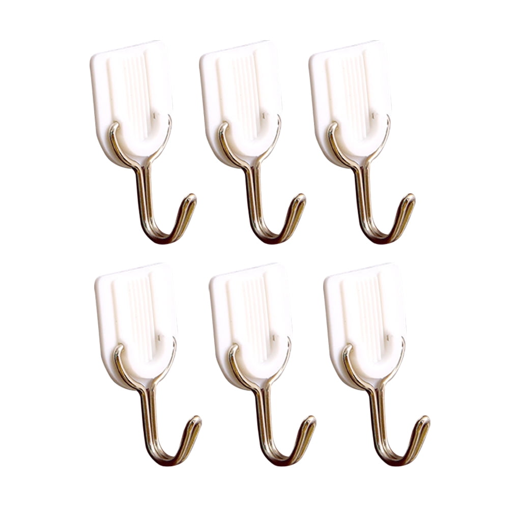 TureClos 6PCS Strong Stick Hook Bathroom Kitchen Wall Hangers Self