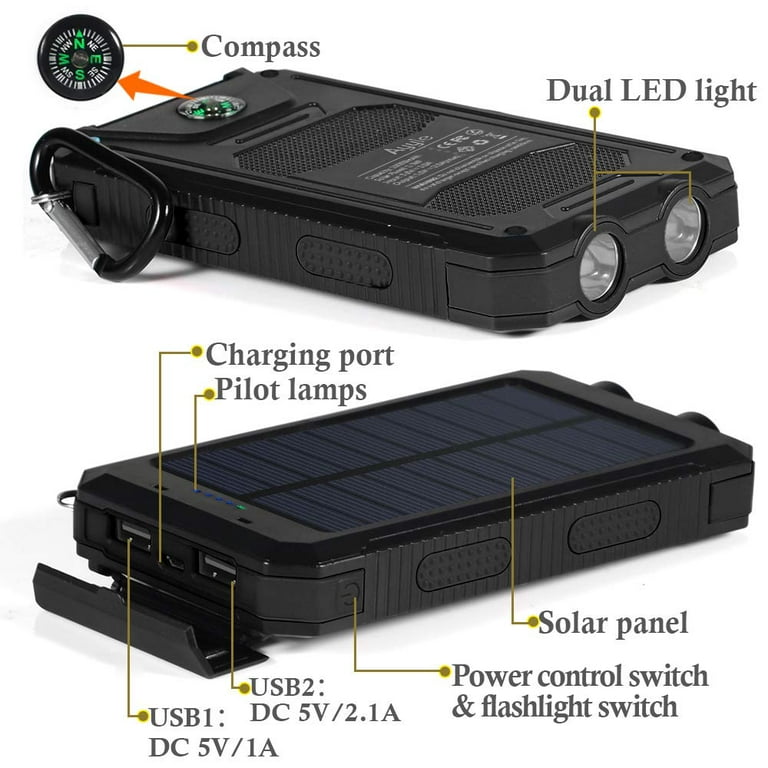 Batería Externa Solar para Móvil o Tablet 8000 mAh