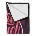 thumbnail image 2 of Live Laugh Love Soft Flannel Fleece Throw Blanket, Hearts and Bokeh Background Positive Drive Boosting Words, Cozy Plush for Indoor and Outdoor Use, 50" x 60", Salmon Dark Purple Red, by Ambesonne, 2 of 5