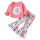 thumbnail image 1 of Gibobby Conjunto de 2 uds. térmico bebé Conjunto de ropa para niñas pequeñas, Tops y pantalones con estampado de dinosaurio de animados de manga larga(Rojo, 2-3 Años), 1 of 5