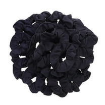 Motique Accessories 36 Pcs Large Solid Scrunchies Hair Elastics - for Adult Female and Girls - Navy