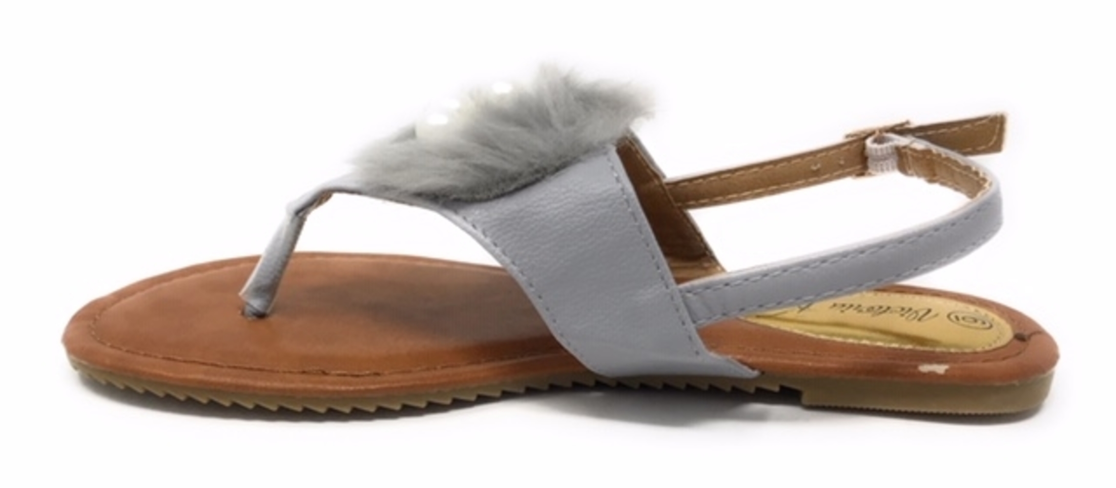 Victoria K Women's Faux Fur And Pearls Sandals