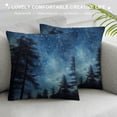 thumbnail image 3 of Chilfamy Decorative Square Throw Pillow Covers Starry Night Forest Couch Sofa Bed Pillow Covers Cushion Cases 18x18in, 3 of 5