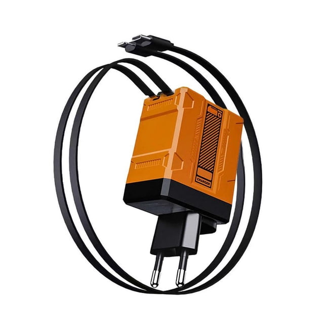 120W Dual-Port Fast Charger with Retractable Cables for All Smartphones, Tablets, & Laptops, Wall Quick Charge Adapter