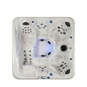 Aqualife Spas Sutherland LS 6 Seater Hot Tub Spa with 120 Jets, LED lighting & Tub Cover, Espresso White