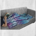 thumbnail image 6 of Ethnic Soft Flannel Fleece Throw Blanket, Close up of Vertical Gradient Tie Dye Effect Hippie Alter Life Retro Artwork Print, Cozy Plush for Indoor and Outdoor Use, 50" x 60", Blue Pink, by Ambesonne, 6 of 6