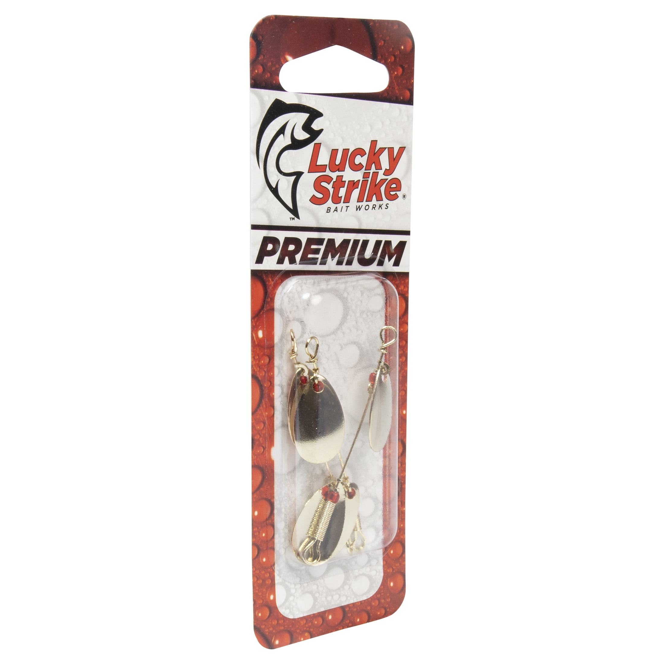 Lucky Strike Baitworks Gold Double Spinner + 3-pack + #2 Size + Fishing Spinner