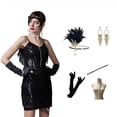 thumbnail image 3 of Conjunto vintage sexy con borlas y tirantes para mujer, tallas grandes S-3XL, vestido de noche con lentejuelas, 3 of 5