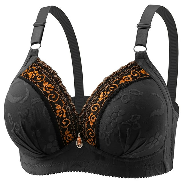 Womans Embroidered Glossy Comfortable Breathable Bra Underwear No Rims