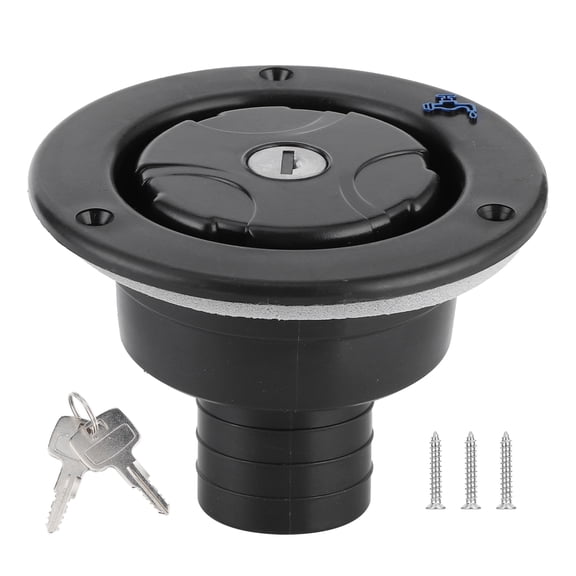 Entrée d'Eau RV Noir/blanc, Conception Ronde 75 Degrés Remplisseur d'Eau, pour RV Yacht Noir, Blanc