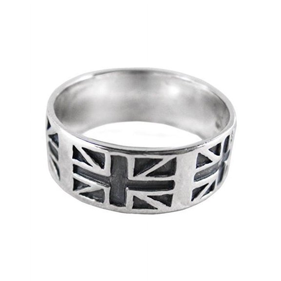 Sterling Silver Union Jack Band Ring