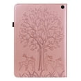 thumbnail image 3 of Dteck Tree Embossed Wallet Case for Amazon Kindle Fire Max 11 Case (13th Generation, 2023 Release) 11", Shockproof PU Leather Folio Flip Stand Card Holder Cover with Elastic Band & Pen Holder,Rosegold, 3 of 11