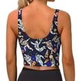 thumbnail image 4 of Goofa Astronauts in sport Printed Sports Bras for Women, High Impact Running Bra Workout Crop Tank Tops Longline Sports Bra Push up-Large, 4 of 9