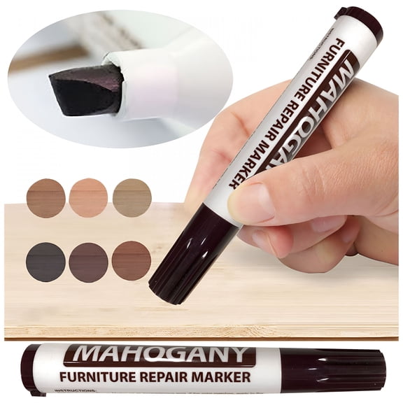 XIBUFE 2026 New Wood Furniture Repair Kit-Touch Up Markers,Fillers with Wood Putty-Repair Scratch,Cracks,Hole,Discoloration for Wooden Door,Floor,Table,Cabinet,1Pc,Plastic