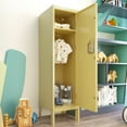 thumbnail image 6 of Tcbosik 54.6" Metal Storage Cabinet, Wardrobe with Lockable Door, Locker with Shelf and Hanging Hooks for Home, Office, Supermarket, Yellow, 6 of 6