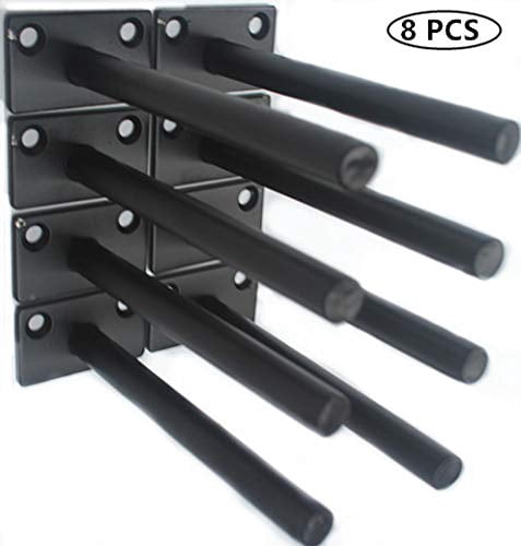 8 5" Black Solid Steel Floating Shelf Bracket Blind Supports - Brackets For Wood Shelves Concealed Support Screws And Wall Plugs Included