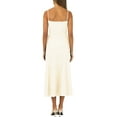 thumbnail image 6 of Coduop Women Spaghetti Straps Ribbed Dress Square Neck Sleeveless Lace Up Ruched Party Long Dress, 6 of 7