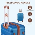 thumbnail image 5 of Gowill 3 Piece Luggage Sets,20 inch Hardside Lightweight ABS Carry-On Suitcase With Expandable Duffle Bag (Sky Blue Tan), 5 of 10