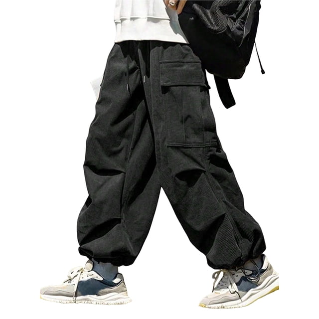 Pantalones ZAFUL de pana con bolsillo plano para hombre y mujer