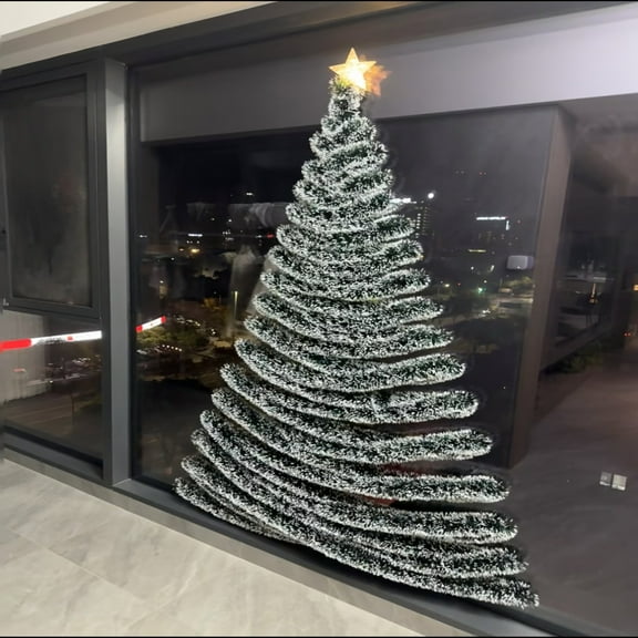 Kdkad Christmas Garland, 117 Inch Battery-Operated Xmas Rattan Light String, Copper-String Fairy Lights with Snowflake Tips, Indoor/Outdoor Christmas Tree/Fireplace/Wedding Decor No Needed