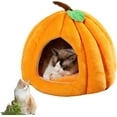 thumbnail image 7 of Pumpkin Cat Bed, Cat Beds with CatsRemovable Cushion for Indoor, Warm Cave Nest Sleeping Bed Puppy House for Cats Small Dogs (Dark Gray, L), 7 of 7