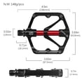 thumbnail image 2 of Aluminum Alloy Bicycle Pedal Cycling Pedal Durable Foot Pedal Accessory Non-slip Bike Pedal Riding Bike Part, 2 of 8