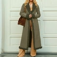 thumbnail image 6 of Women's Solid Color Long Plush Anti-Freeze Suede Wool Coat for Fall and Winter, Warm and Stylish for Cold Weather,Army Green,L, 6 of 7