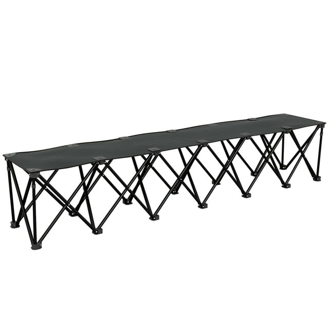Outsunny Banc Pliant de Sport d'Équipe à 6 Places, Chaise-Banc Pliante