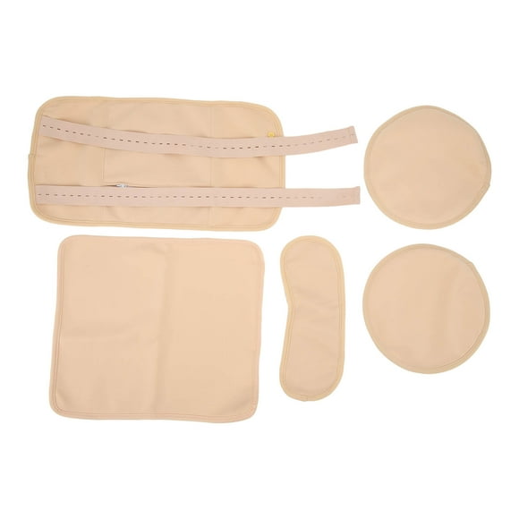 Juego de 4 paquetes de aceite de ricino que evitan fugas, correa de ajuste, envoltura de aceite de ricino reutilizable para cuello y cintura, color caqui