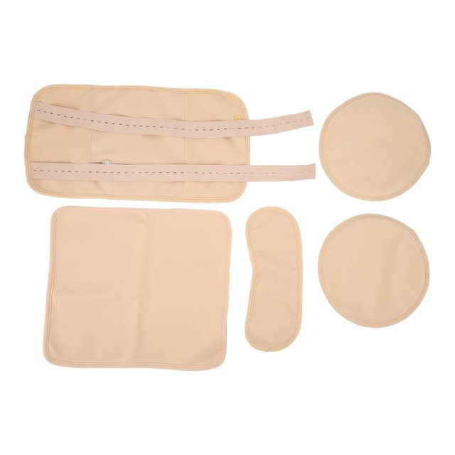 Juego de 4 paquetes de aceite de ricino que evitan fugas, correa de ajuste, envoltura de aceite de ricino reutilizable para cuello y cintura, color caqui