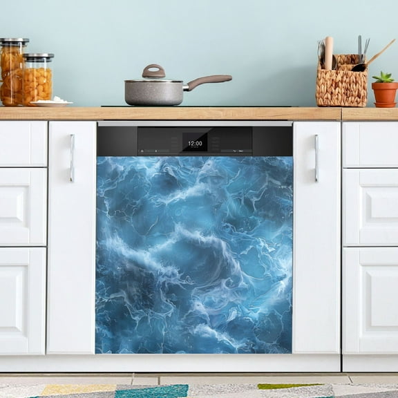 Dishwasher Magnet Cover Magnetic Fridge Door Cover Home Kitchen Decor Ocean Wavea 23"x 26"