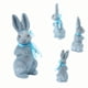 thumbnail image 2 of Adorno de conejos de Pascua con purpurina dorada y colorida, espuma sintética, decoración para el hogar, lazo, pieza decorativa, 2 of 6
