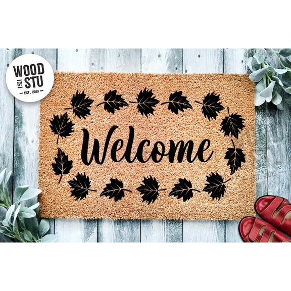 Welcome Fall Leaves Home Door Mat | Fall Doormat | Welcome Mat | Leaves Door Mat | Fall Autumn Decor Gift | Home Doormat | Custom Doormat