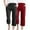 Wine, variant on VEKDONE Womens Cotton Linen Capris Pants Gray M