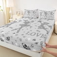 thumbnail image 7 of jejeloiu Girly Cheerleading Queen Sheet Sets,Cheer Dancer Flat Sheet,Gray Bling Diamond Queen Fitted Sheet For Teens,Luxury Bedroom Decor,4 Pieces, 7 of 7