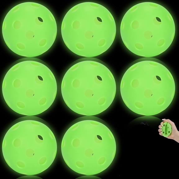 BESTSKY 4/8/16 Pack Practice Baseballs Glow in the Dark Baseballs Softballs|Glow in the Dark,Practice Baseballs,Plastic Balls,Drawstring Bag,Indoor,Outdoor,Night Training,Batting,Hitting,Green