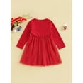 thumbnail image 4 of Bagilaanoe Toddler Baby Girl Christmas Dress Shiny Sequin Long Sleeve A-line Princess Dresses 12M 18M 24M 3T 4T 5T 6T Kid Fall Patchwork Tulle Skirt, 4 of 9