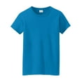 thumbnail image 5 of Gildan Heavy Cotton Women’s Crew Neck T-Shirt, Semi Fitted, Short Sleeve Feminine Tee, Sapphire, M, 5 of 5