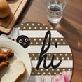 thumbnail image 3 of Spring Bees Daisy Round 13 Inch Placemats Set of 8, Rustic Tulips Dots Brown Striped Burlap HeatResistant Non Slip Place Mats for Dining Table, Wipeable Braided Kitchen Table Mats for Housewarming, 3 of 9