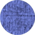 thumbnail image 1 of Ahgly Company Indoor Round Abstract Blue Contemporary Area Rugs, 5' Round, 1 of 4