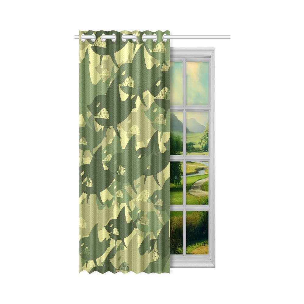 YUSDECOR Shark Window Curtain Living Room,Bedroom Window ...