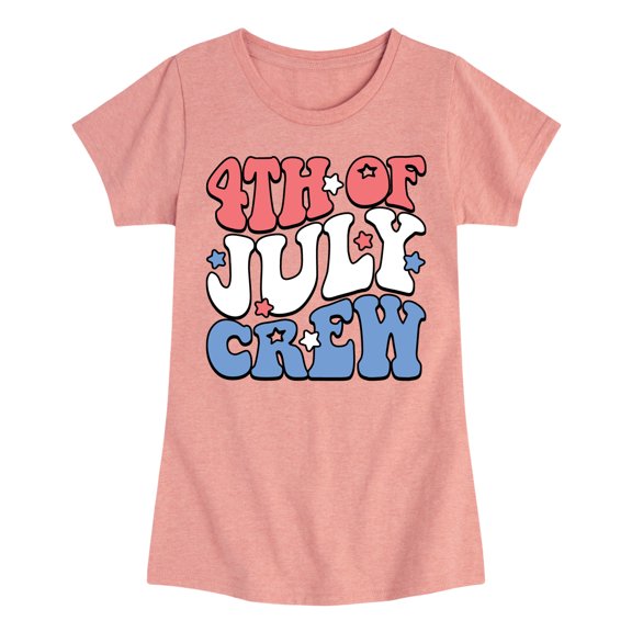 Instant Message - Fourth Of July Crew - Toddler & Youth Girls Short Sleeve Graphic T-Shirt