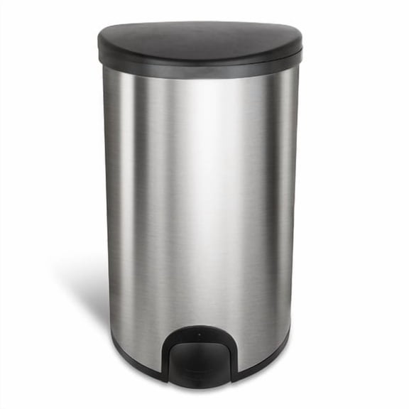 Nine Stars Toe Touch Automatic Trash Can, 13 Gallon Stainless Steel, Foot Sensor Hands-Free Soft-Close Lid Garbage Bin, Silver