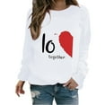 thumbnail image 1 of Chandail Col Rond de la Saint-Valentin pour Femmes Manches Longues Chandails en Molleton Cœur d'Amour Cadeau Graphique Fête des Mères 2024 Chandail en Molleton Imprimé Cœur Mignon Chandail Col Rond Manches Longues, 1 of 4