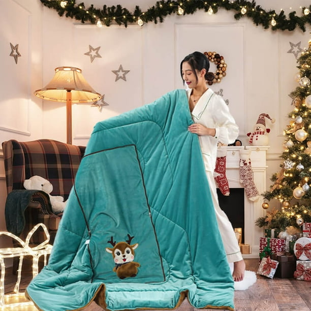 Sofa Vama Ropa de Cama Almohada acolchada plegable 2 en 1 de 100 x 150 cm, bonita almohada gruesa. for Navideño