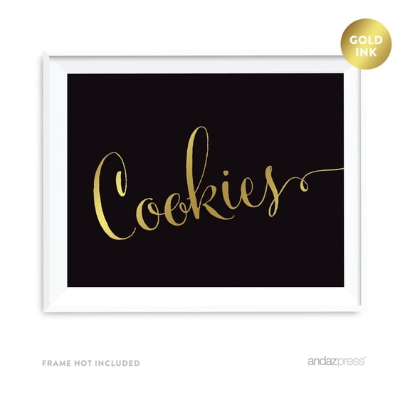Cookies Black and Metallic Gold Wedding Signs