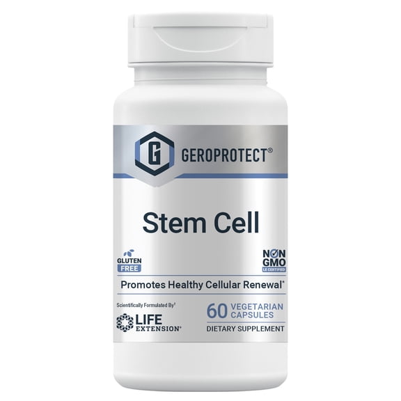 Life Extension GEROPROTECT® Stem Cell, promotes healthy cellular renewal, kokum extract, trans-resveratrol, gluten free, non-GMO, vegetarian, 60 capsules