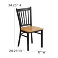 thumbnail image 6 of Flash Furniture HERCULES Series Black Vertical Back Metal Restaurant Chair - Natural Wood Seat, 6 of 12