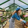 thumbnail image 5 of 8x10/8x12 Ft Greenhouse, Polycarbonate Greenhouse with Adjustable Roof Vent for Outdoors, Aluminum Large Walk-in Greenhouse for Outside Garden, Backyard, Patio, Lawn, 5 of 9