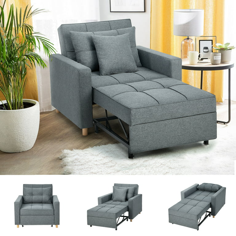 YODOLLA Silla cama 3 en 1 para adultos, sofá extraíble con almohada y  respaldo convertible, silla de futón plegable multifuncional para espacios  – Yaxa Colombia